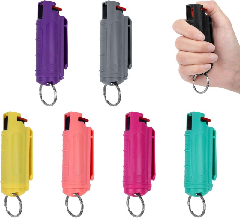 Fast Flip Top, Snap-Clip Keychain, Easy to Use & Carry, Maximum Police Strength OC Spray with UV Dye for Self Defense, 10 Second Spray Time, Finger Grip for Faster Aim,0.54 fl oz 