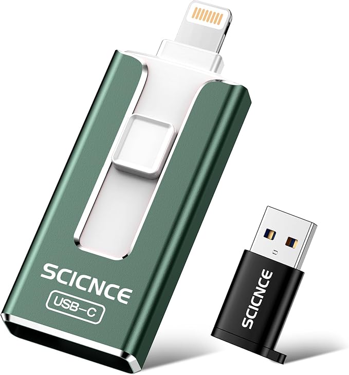 SCICNCE 256GB Flash Drive Intended for iPhone, USB Memory Stick Storage Backup for Photos Videos, Plug and Play No APP Required, Compatible with iPhone iPad Android and Computers 