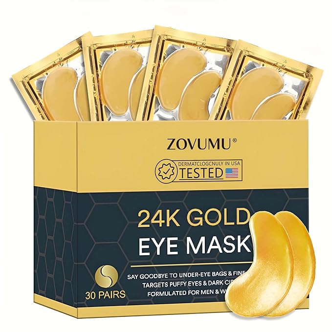 Maskiss 24k Gold Under Eye Patches (50 Pairs), eye mask, Collagen Skin Care Products, Eye Patches for Puffy Eyes, eye masks for dark circles and puffiness 
