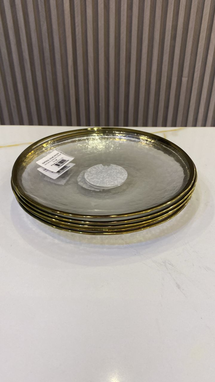 Demetra gold rim plate small 