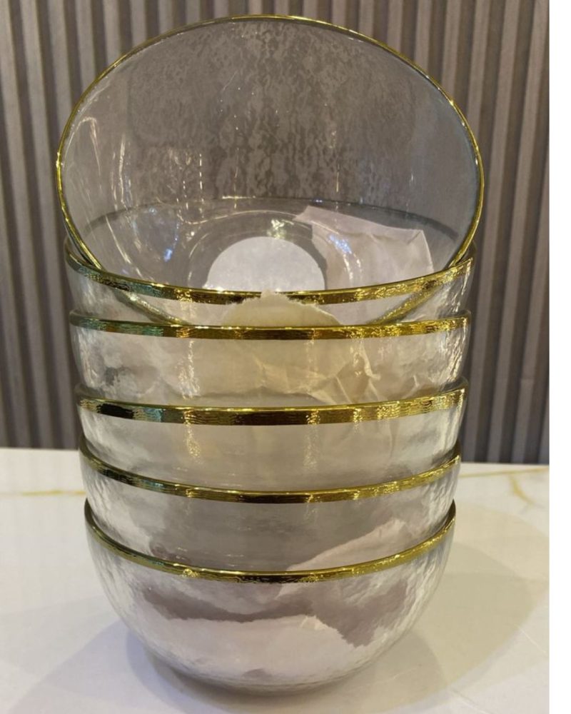 Demetra gold rim charge bowl